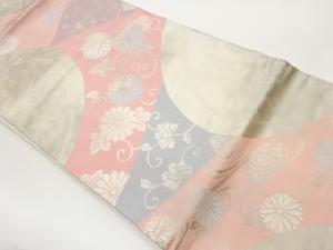 桜に菊・流水模様織出し名古屋帯